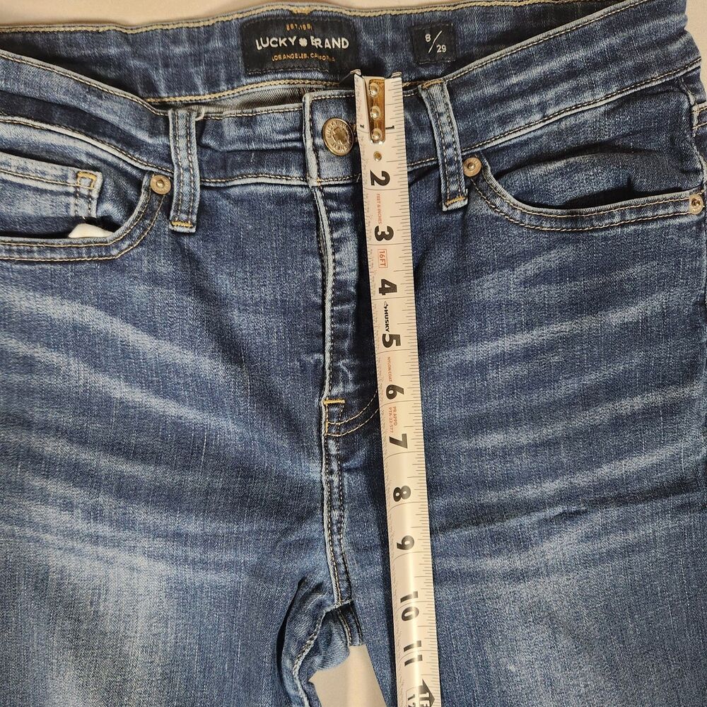 Lucky Brand Ava Crop Jeans Womens 8/29 Blue Skinny Raw Hem Stretch Denim - Picture 11 of 15